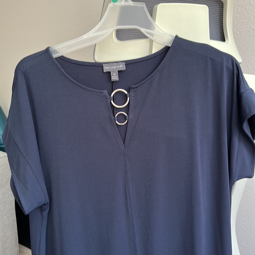 The Limited Brand Dark Blue Dress 95 Polyester And 5 Spandex